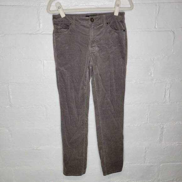 Talbots Women's Size 2P Petite Pants Corduroy Straight Leg Pant Gray - Picture 1 of 5